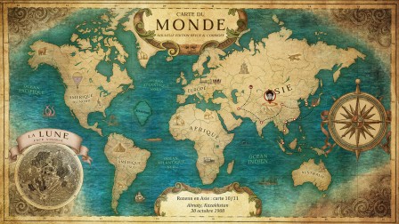 Carte du voyage de Rozenn en Asie